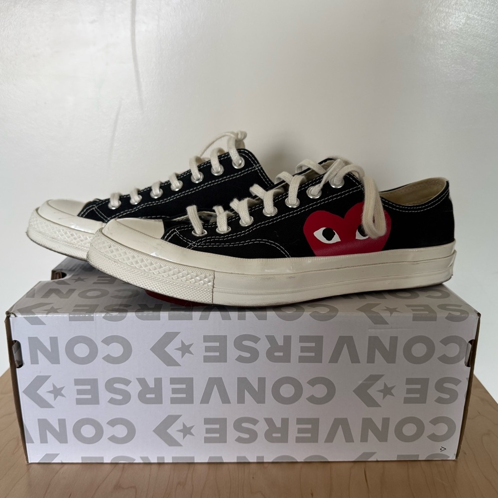 Comme des Garçons Play Converse Black Sneakers men’s 9 women’s 11 EU 42.5